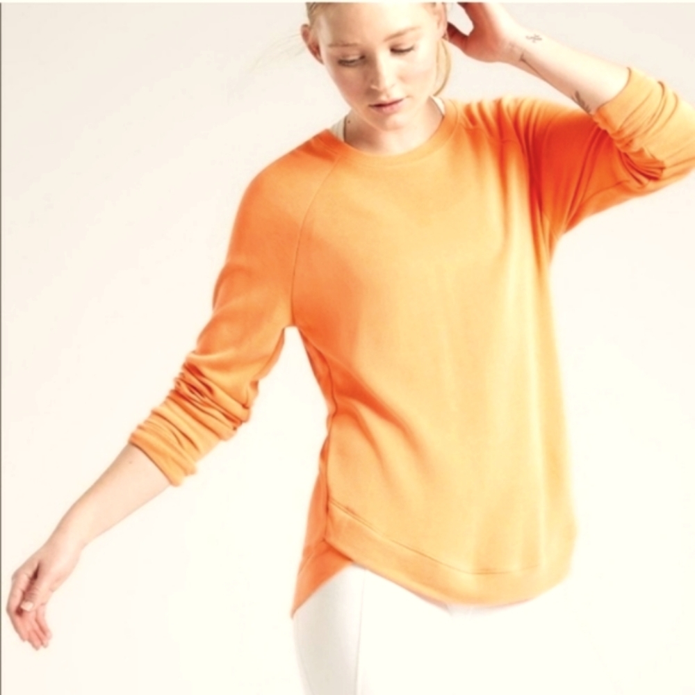 Athleta Serene Mindset Sweatshirt Orange Small